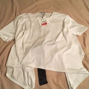 Brand NWT ZARA Pearl white dress top med